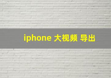 iphone 大视频 导出